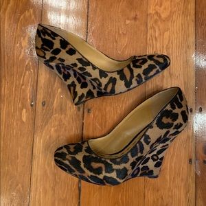 Nine West Calf Hair Leopard Wedge